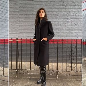 Aritzia Wilfred Cocoon Coat Black